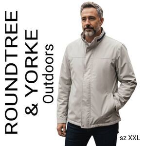 Roundtree & Yorke Outdoors Cotton Blend Three Season Soft Tan Khaki Jacket